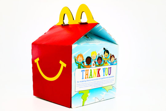 Los Angeles, California – December 2, 2019: McDonald's Happy Meal cardboard  box. McDonald's is a fast food restaurant chain Photos | Adobe Stock