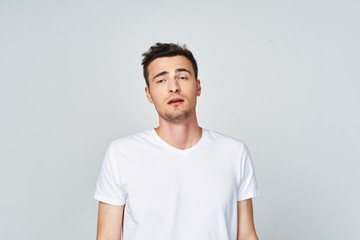 portrait of young man isolated on white background