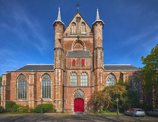 The Pieterskerk gothic church in Leiden