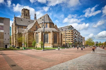 Foto op Plexiglas Grote of Sint Laurenskerk or St. Lawrence Church in Rotterdam © vladimirzhoga