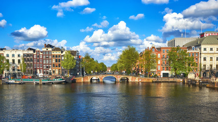 Fototapeta premium Amsterdam view from the canal