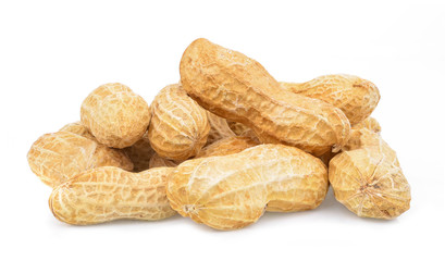  peanuts in shell isolated on white background.