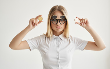 woman with glasses