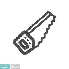 Hand saw flat vector icon