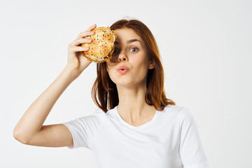 young woman with cake