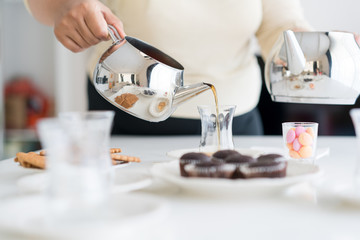 Enjoying in tea time at home