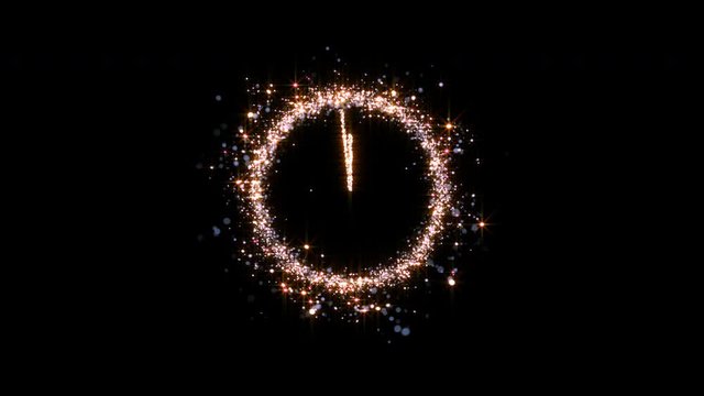 magic clock shows midnight on dark