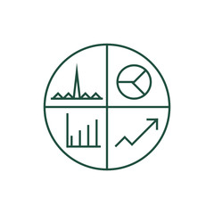 Data Analysis Monoline, Icon, Logo, Vector