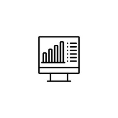 Data Analysis Chart in Computer, Icon, Logo, Vector