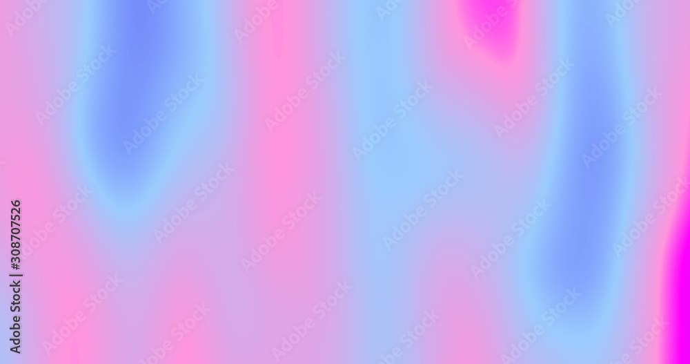 Aufkleber Color gradient and iridescent fluid flow effect abstract background. Modern trend chromatic pink and blue liquid color flow gradient pattern background