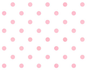 Watercolor seamless pattern with pink dots. Small circles with texture isolated on white. Hand painted illustration for surface design, wallpapers