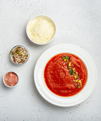 Portion of vegetable soup