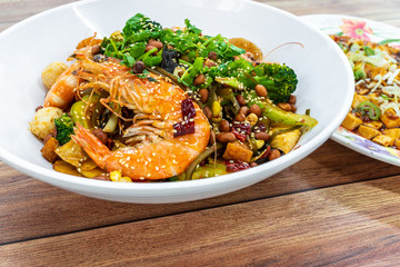 Mala Xiang Guo (stir-fry pot). China Chongqing Sichuan Spicy Fragrant Pot. Oily, spicy, and numbing Chinese sauce which consists of peppercorn, chili pepper and various spices simmered with oil.