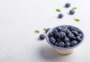 Fresh blueberries in a bowl