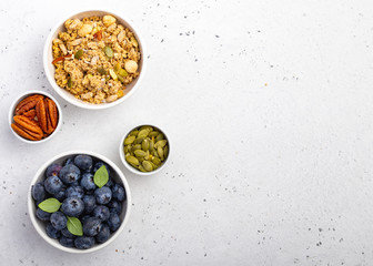 Granola served with berries