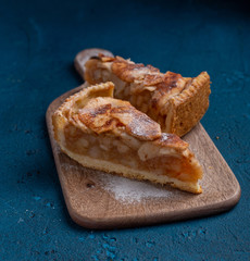 Two pieces of apple pie