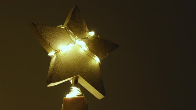 Christmas tree star - decorations winter 4k slow motion
