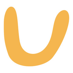 Abstract modern and stylish digital hand drawn shape on the white isolated background. Creative colorful bright clip art form.