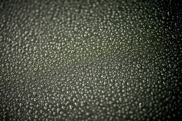 water drops on water resistance metallic surface