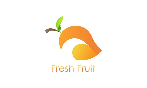 Eco manggo fruit logo vector image illustration