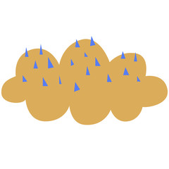 Abstract modern and stylish digital hand drawn shape on the white isolated background. Creative colorful bright clip art form.