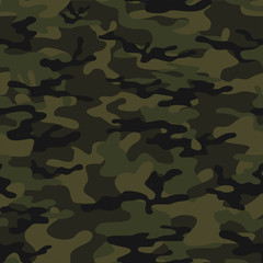 Light green camouflage army seamless vector pattern. © Sanvel