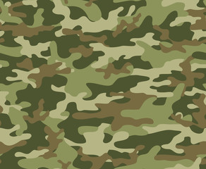 Fototapeta premium Green military camouflage print. Seamless pattern.