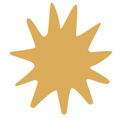 Abstract modern and stylish digital hand drawn shape on the white isolated background. Creative colorful bright clip art form.