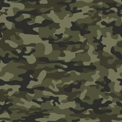  Green military camouflage for hunting and fishing. Repeat print. Vector