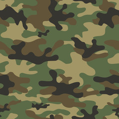 Fototapeta premium Camouflage army pattern print. Seamless background.