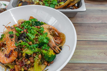 Mala Xiang Guo (stir-fry pot). Chongqing Sichuan Spicy Fragrant grilled fish. Oily, spicy, and numbing Chinese sauce which consists of peppercorn, chili pepper and various spices simmered with oil.