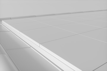 White texture floor, white background, 3d rendering.