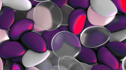 Beautiful background with beads, particles and simulation. 3d illustration, 3d rendering.
