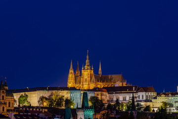 Fototapeta na wymiar Amazing night view on castle of Prague in Czech