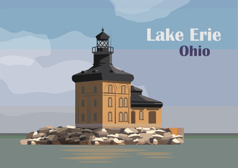 The Toledo Harbor Lighthouse - obrazy, fototapety, plakaty