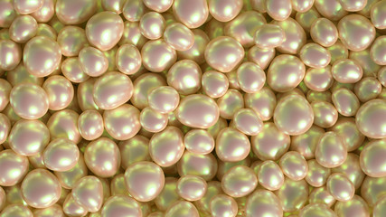 Beautiful background with beads, particles and simulation. 3d illustration, 3d rendering.