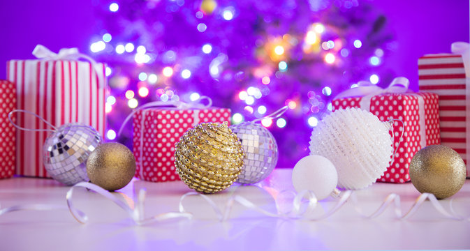Christmas presents and balls