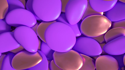 Beautiful background with beads, particles and simulation. 3d illustration, 3d rendering.