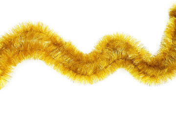 Christmas tinsel isolated on white background