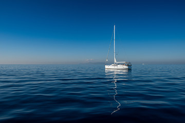 sayling yacht at the greece ocean