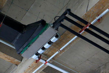 Obraz premium Air conditioning equipment on the top of the hall