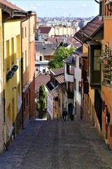 Fototapeta na wymiar narrow street in old town of nice cote dazur france