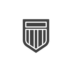 Football Badge vector icon. filled flat sign for mobile concept and web design. Soccer emblem glyph icon. Sport Team label symbol, logo illustration. Vector graphics