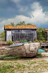 Boyardville. Vieille cabane d'ostr&eacute;iculteur. Charentes-Maritime. Nouvelle-Aquitaine	