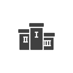 Winner podium vector icon. filled flat sign for mobile concept and web design. Sports podium glyph icon. Symbol, logo illustration. Vector graphics
