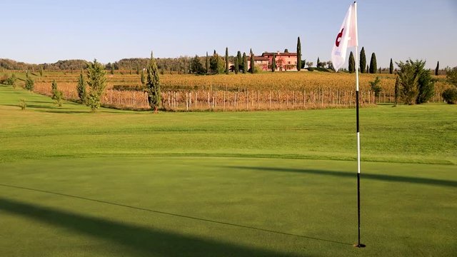 White Eight Flag At The Beautiful Golf Course in Collio Brda Spessa