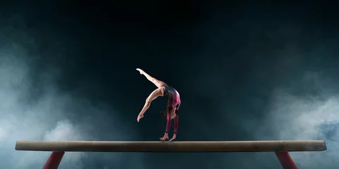 Zelfklevend Fotobehang Female gymnast. © Victoria VIAR PRO