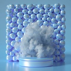 Beautiful background with beads, particles and simulation. 3d illustration, 3d rendering.