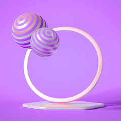 Obraz premium Beautiful background with geometric shape. 3d illustration, 3d rendering.