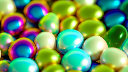 Beautiful background with beads, particles and simulation. 3d illustration, 3d rendering.